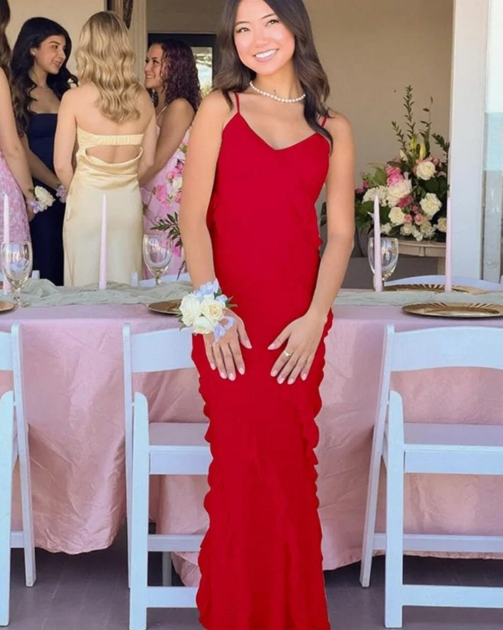 New V-Neck Ruffle Maxi Dress - Picture 7 of 10